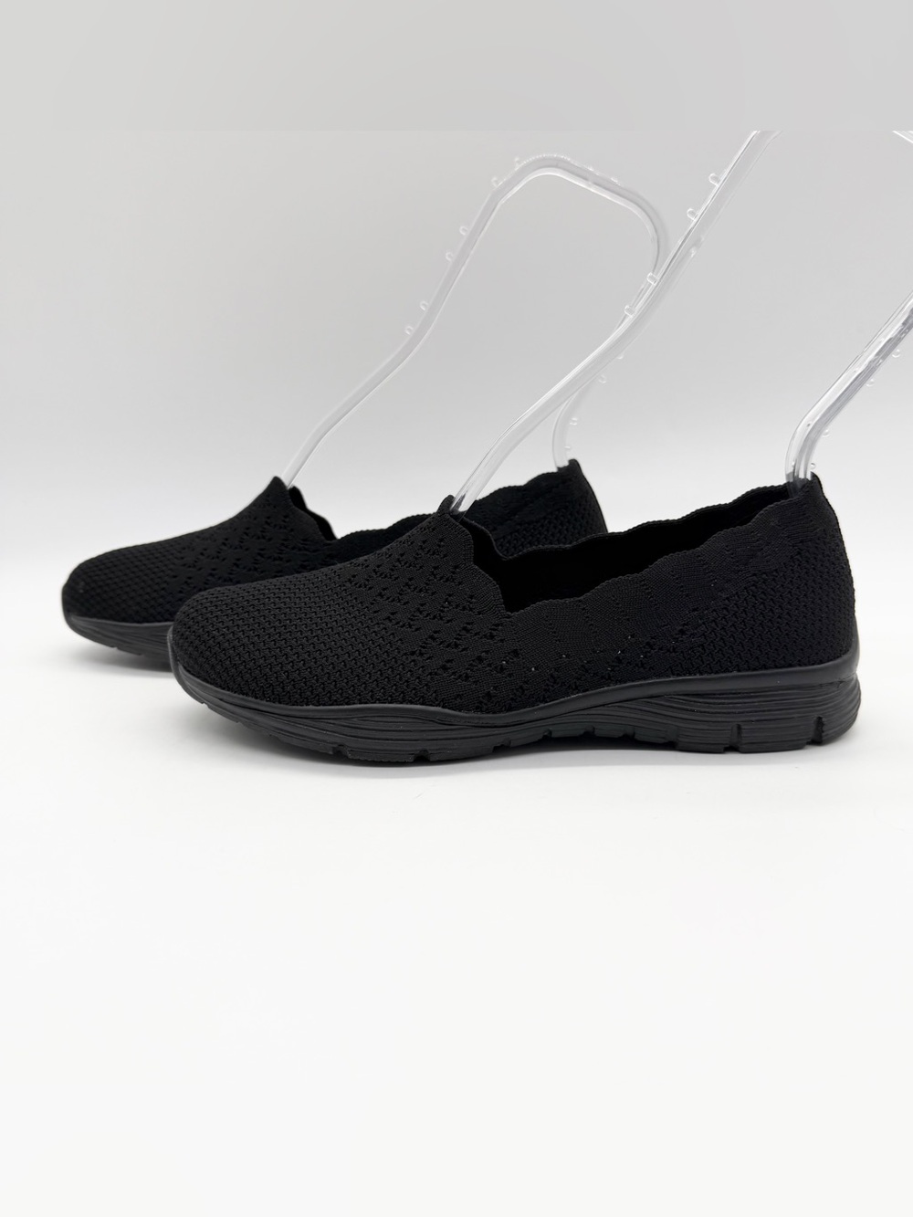 Skechers Women's Seager Stat Loafer Modern Comfort Casual Slip-on Shoes Blk Sz 6